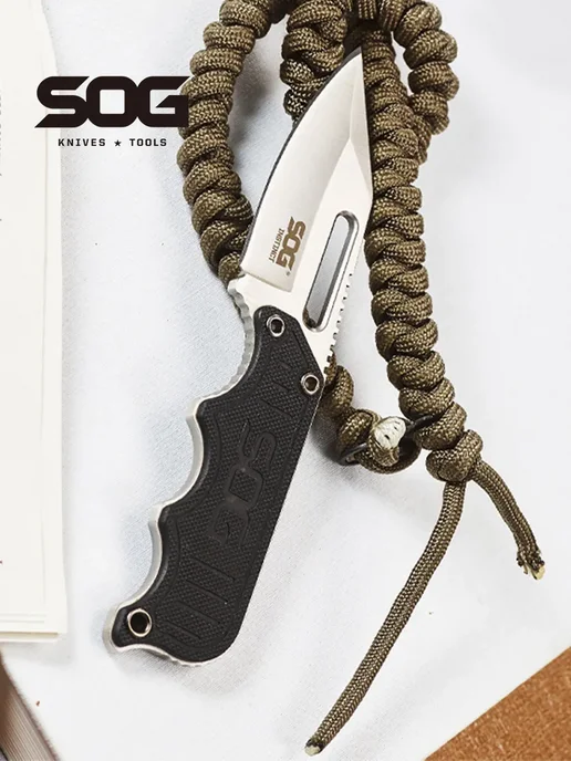 Нож SOG INSTINCT Черный серебристый, черный, фото 4
