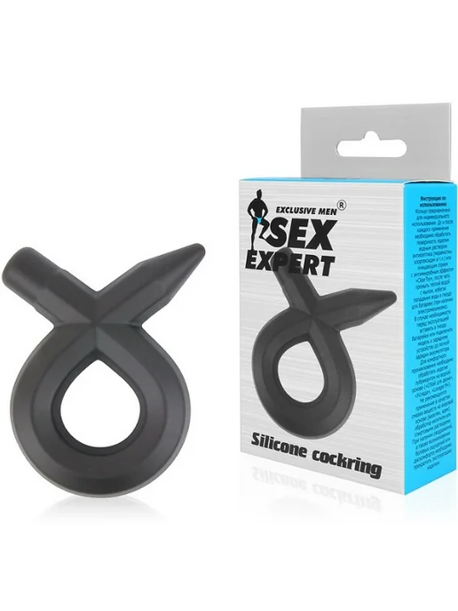 Sex Expert Эрекционное кольцо на член для мужчины для твердой эрекции, черный