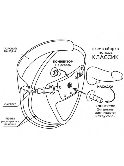 Lovetoy Насадка Harness Unicock 18 см, 18 см, фото 2