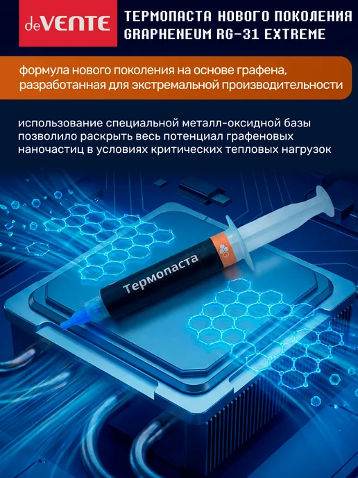 deVENTE Термопаста Grapheneum RG-31 EXTREME 8г для флагманских CPU и…, 8 г, фото 2