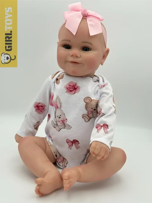 GirlToys Кукла реборн 50 см реалистичная кукла reborn девочка, розовый, фото 2