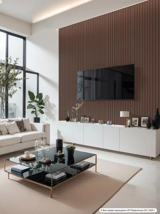 AMODECOR Рейки декоративные на стену самоклеящиеся 60х30см ПВХ 30шт, 30 шт, фото 2
