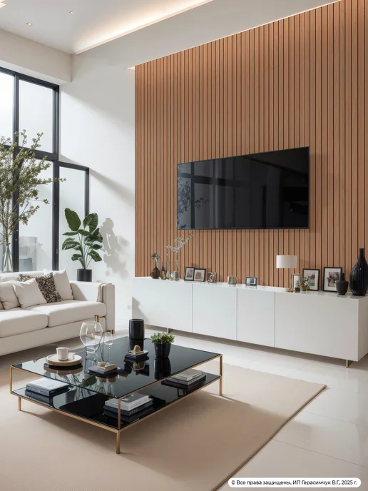 AMODECOR Стеновые панели самоклеящиеся реечные 60х30см матовые 30шт, 30 шт, фото 2