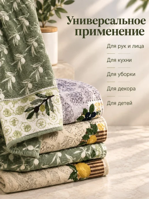 Towels A Полотенце кухонное микрофибра подарочные набор 3 штуки, фиолетовый, фото 4
