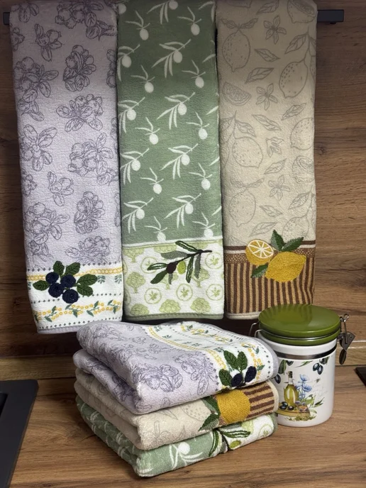 Towels A Полотенце кухонное микрофибра подарочные набор 3 штуки, фиолетовый, фото 6