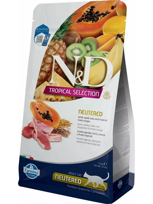 Сухой корм Farmina Tropical Кошек для собак, стерилизованные, ягненок, 1,5 кг, фото 2