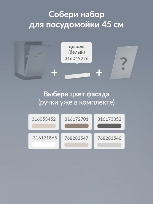 Кьюмен Фасад МДФ посудомойки 60см, серый, фото 4