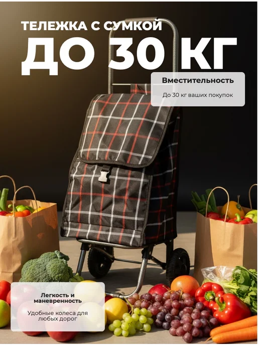 PARK Тележка с сумкой D203ECO Brown 30кг, 30 кг