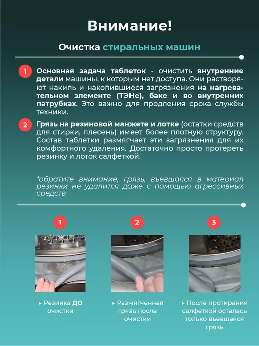 YARCHE Очиститель стиральной и посудомоечной машины 12 шт, 24 шт, фото 5