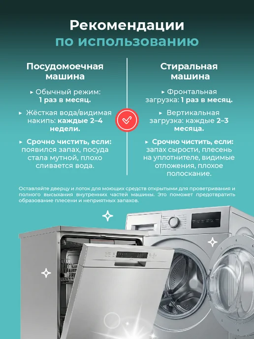 YARCHE Очиститель стиральной и посудомоечной машины 12 шт, 24 шт, фото 8