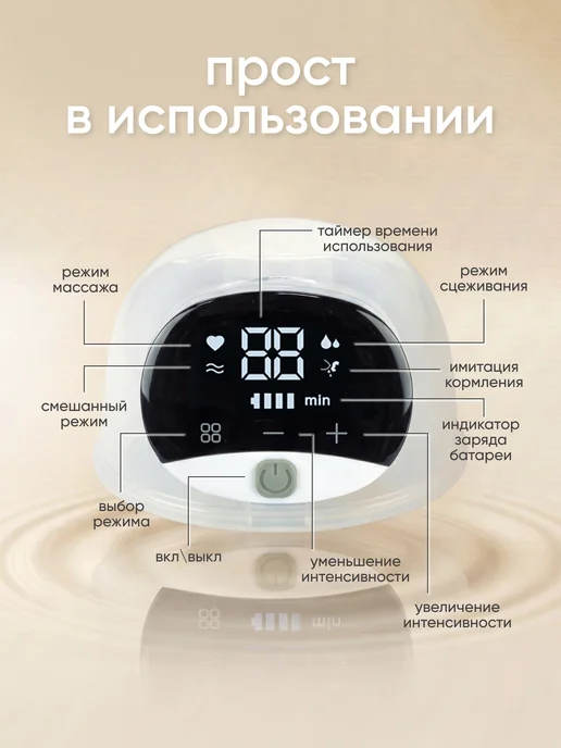 Молокоотсос электрический с дисплеем беспроводной, вариант, фото 5