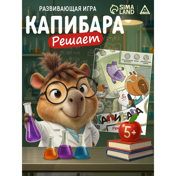 Развивающая игра для детей головоломки «Капибара решает»