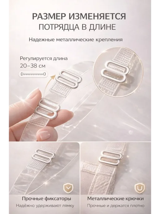 Нази бренд Комплект прозрачных бретелей, прозрачный, фото 2